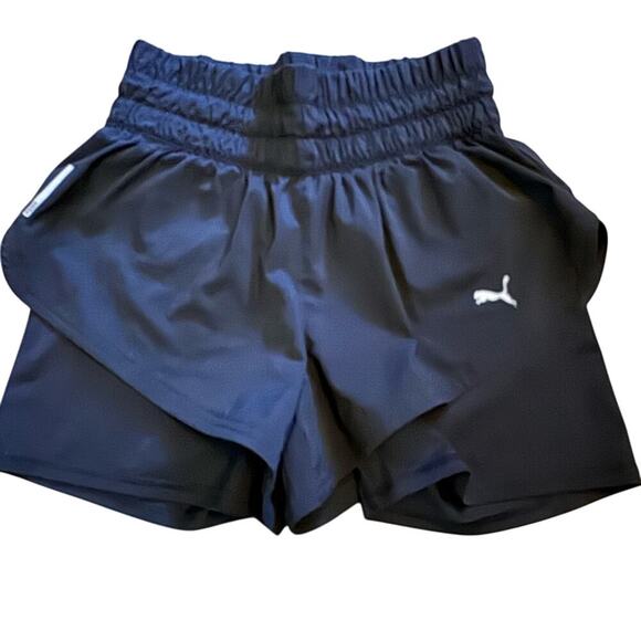Puma Black 2-in-1 Running Shorts w/ Compression Liner XS - Picture 1 of 3